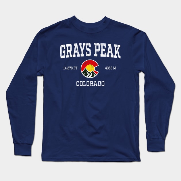 Grays Peak Colorado 14ers Vintage Athletic Mountains Long Sleeve T-Shirt by TGKelly